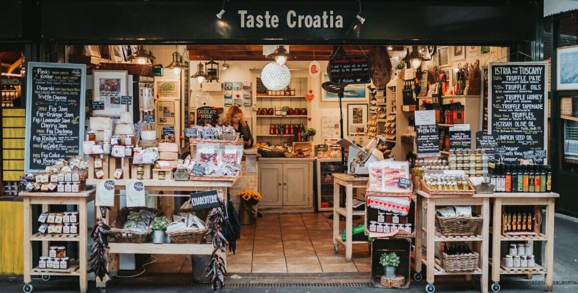 A small shop selling local products from Croatia