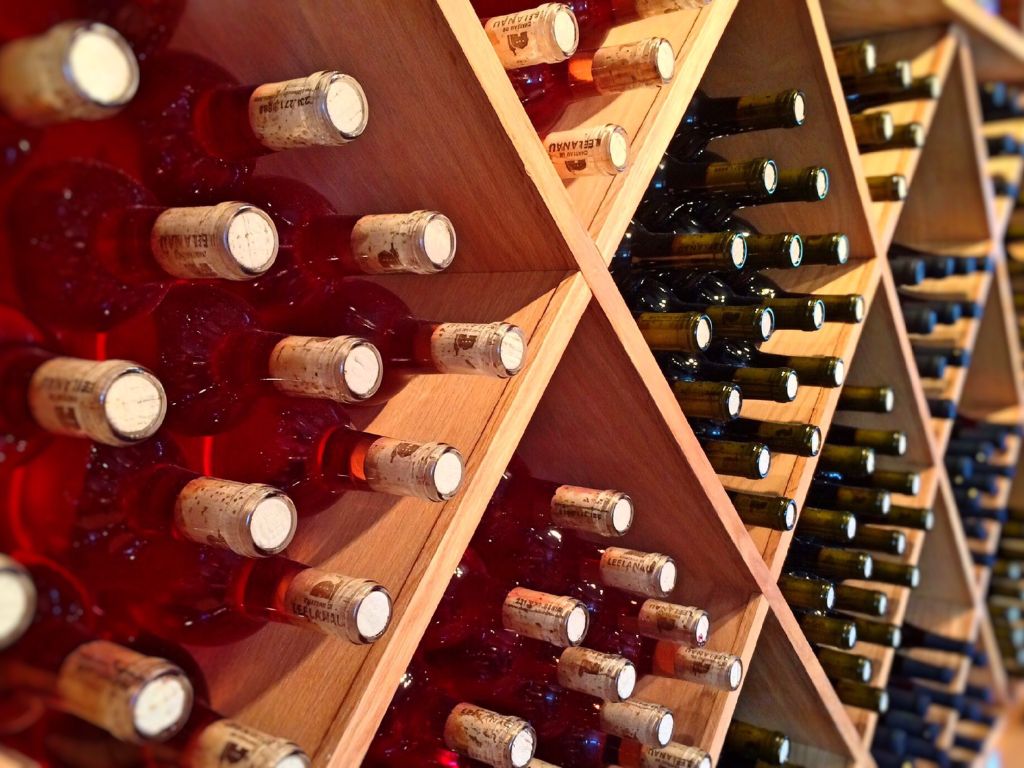 wine bottles at a shop
